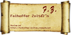 Felhoffer Zoltán névjegykártya